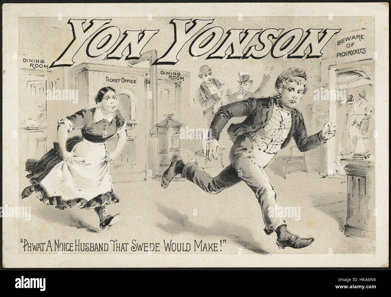 Yon Yonson, 'Phwat a noice husband that swede would make!' (front) Stock Photo