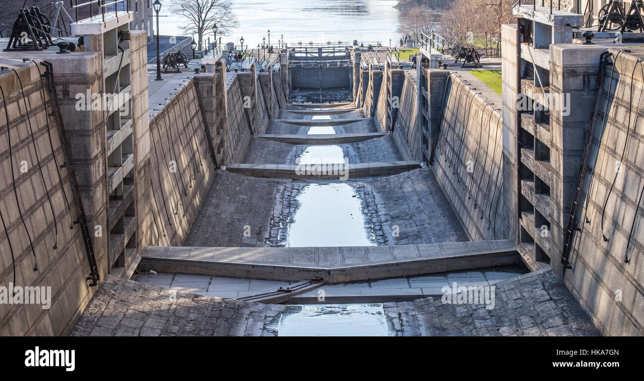 The historic Rideau Canal locks in Ottawa Ontario Canada Stock Photo