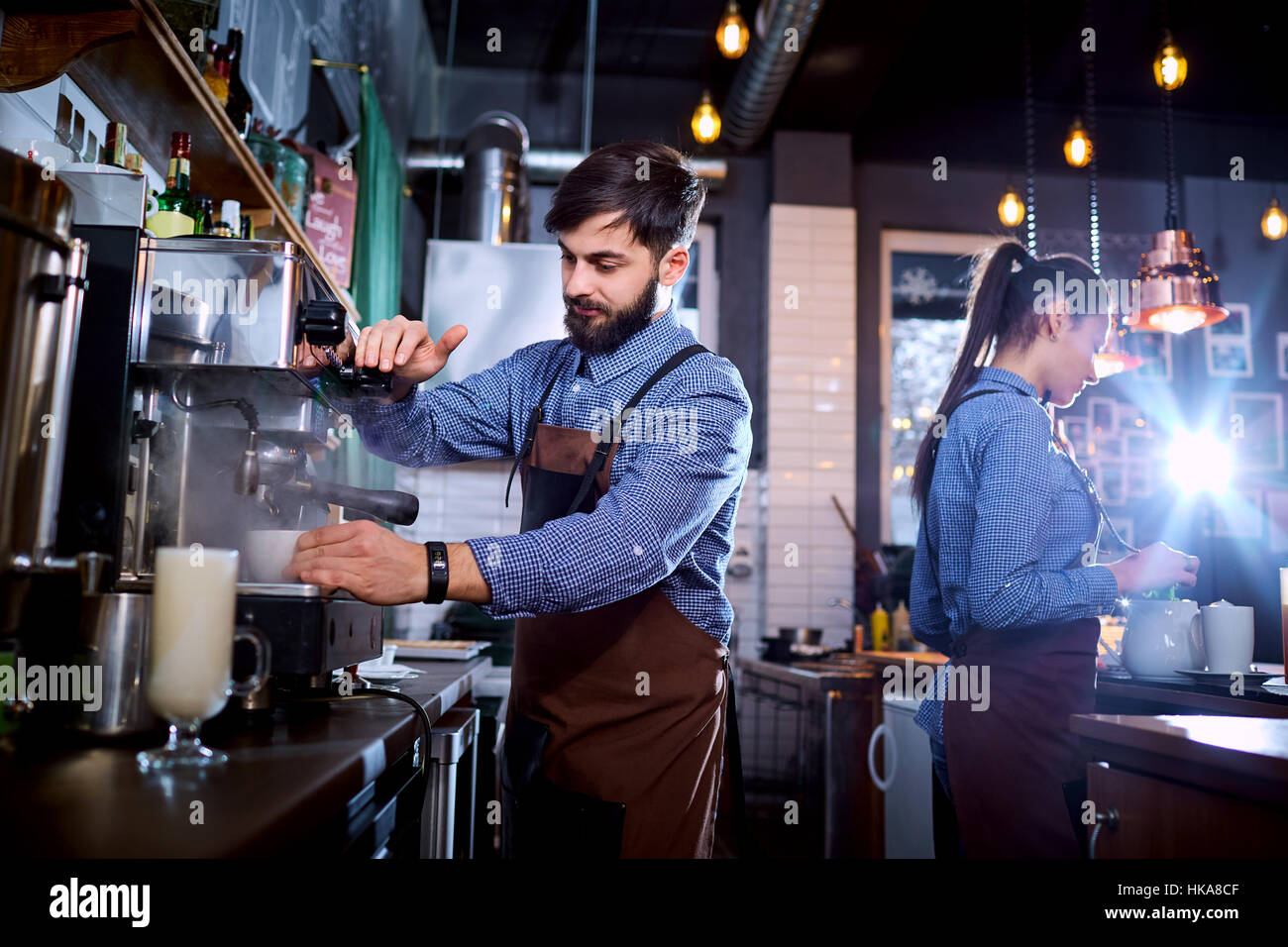 Barman barista uniform making coffee tea cocktails in the bar, r Stock Photo Alamy Barman barista uniform making coffee tea cocktails in the bar, r Stock Photo Alamy
