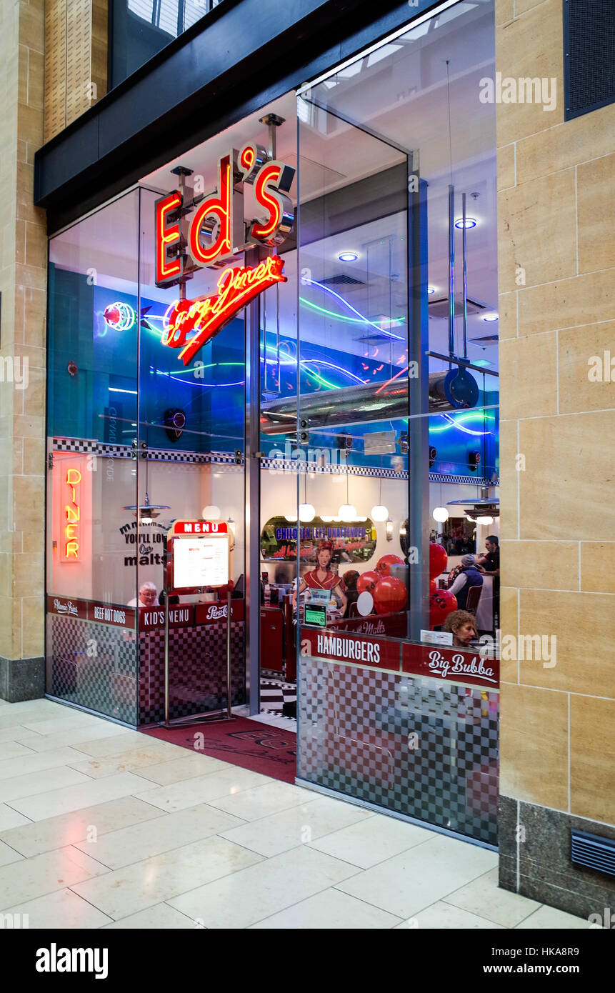 Ed's Easy Diner in the Cambridge Grand Arcade Shopping Centre or Mall
