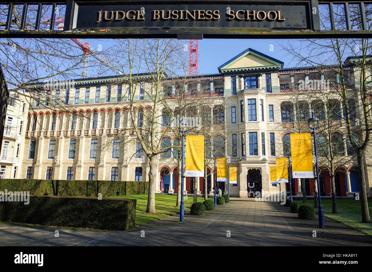 Judge Business School Cambridge, on the site of the old Addenbrookes Hospital. The School is part of the University of Cambridge Stock Photo