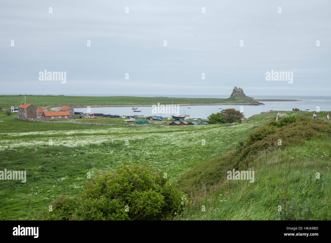 Lindisfarne Castle on Lindisfarne or Holy Island, just off the coast of Northumberland, England Stock Photo