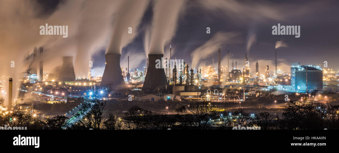 Grangemouth is Scotland’s only crude oil refinery and produces the bulk of fuels used in Scotland along with other products Stock Photo