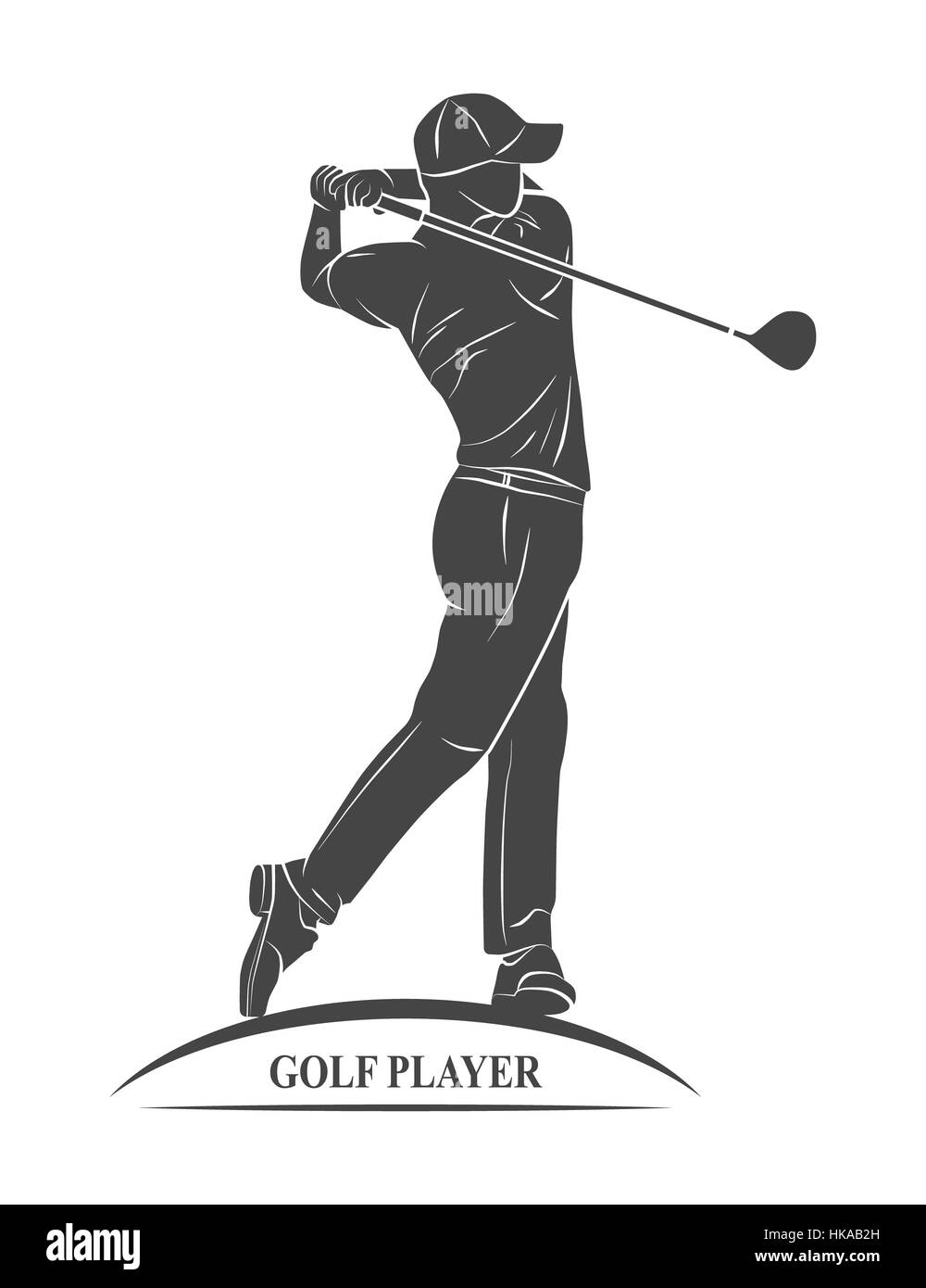 Golf swing golfing golfer silhouette Black and White Stock Photos & Images  - Alamy