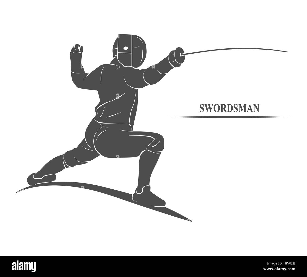 Icon fencer with a sword. Photo illustration. Stock Photo
