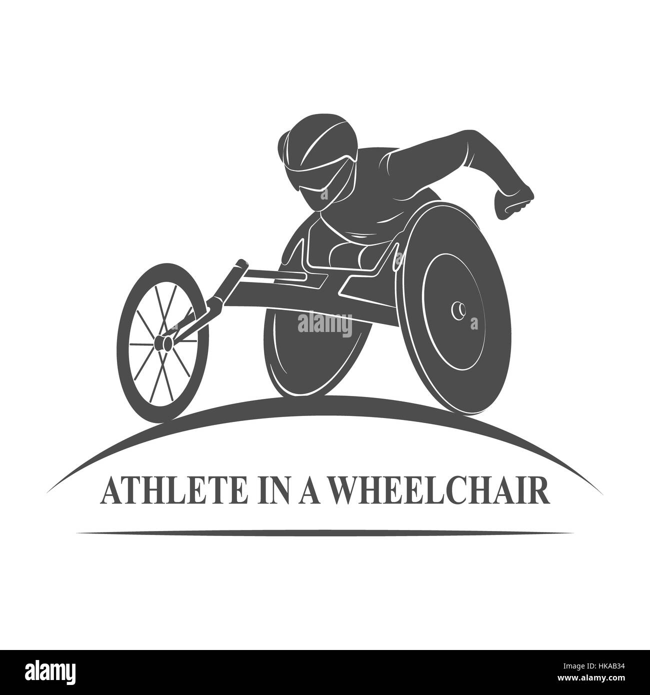 Icon athlete on wheelchair racing. Paralympic Games. Photo illustration. Stock Photo