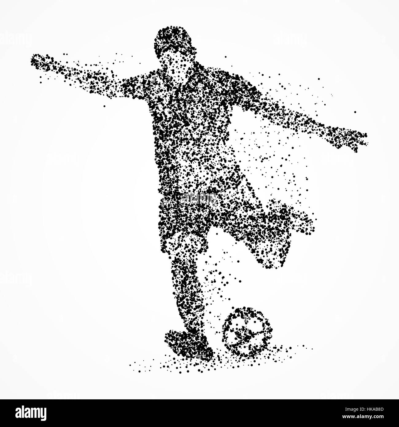 Abstract football player of the circles. Photo illustration. Stock Photo