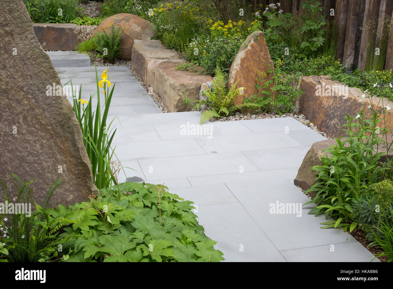 The M&G Garden, designed by Cleve West, Chelsea Flower Show, London 2016, UK Stock Photo
