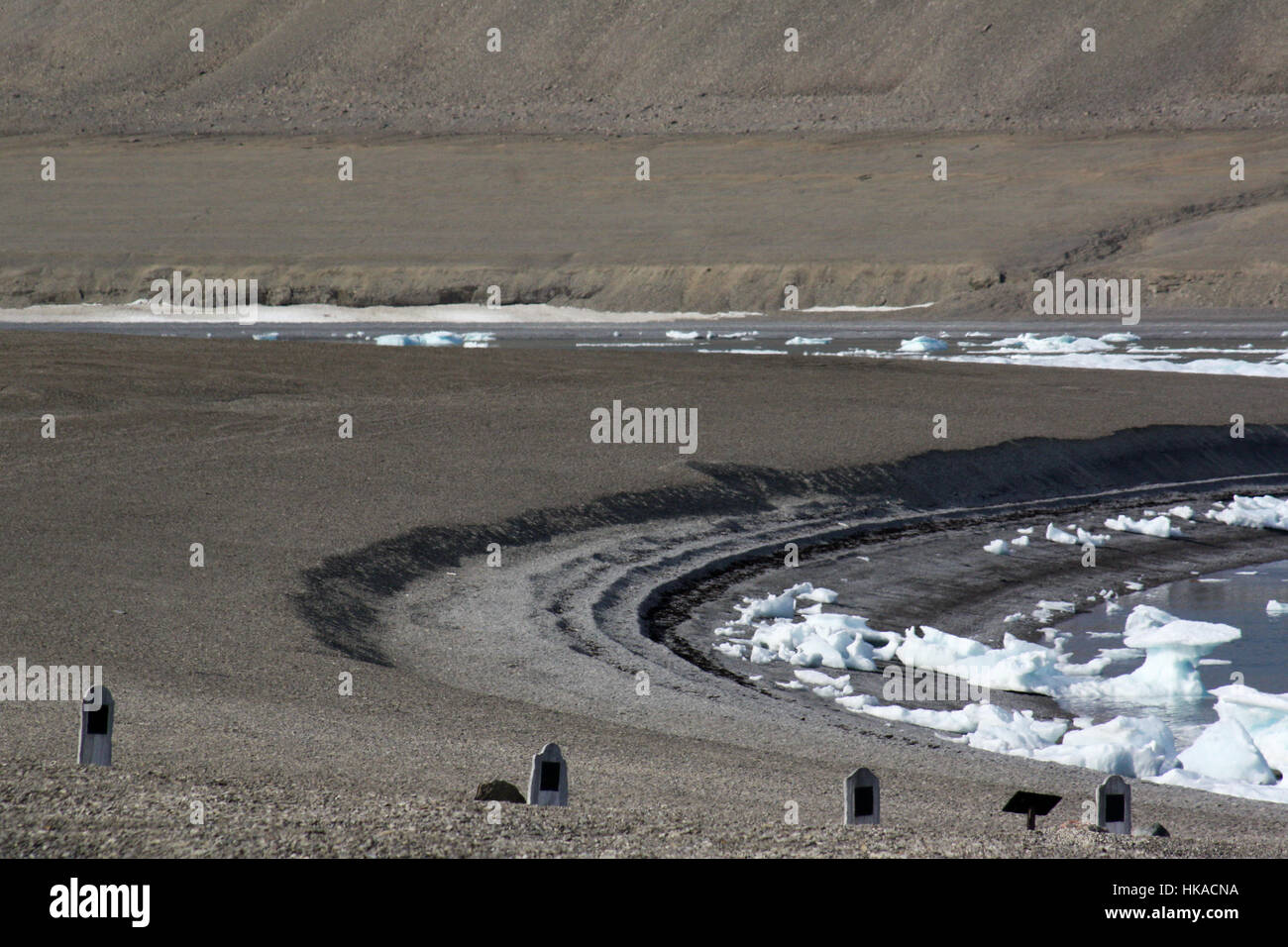 Graves of John Franklin’s men, Beechey Island, Nunavut, Canada Stock