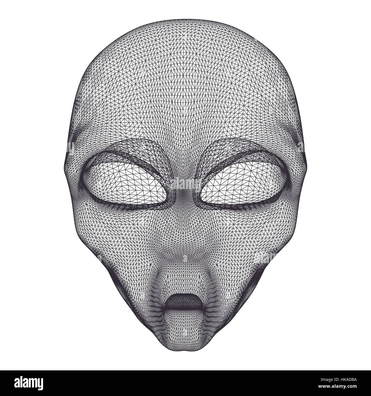 Alien head mesh Stock Vector