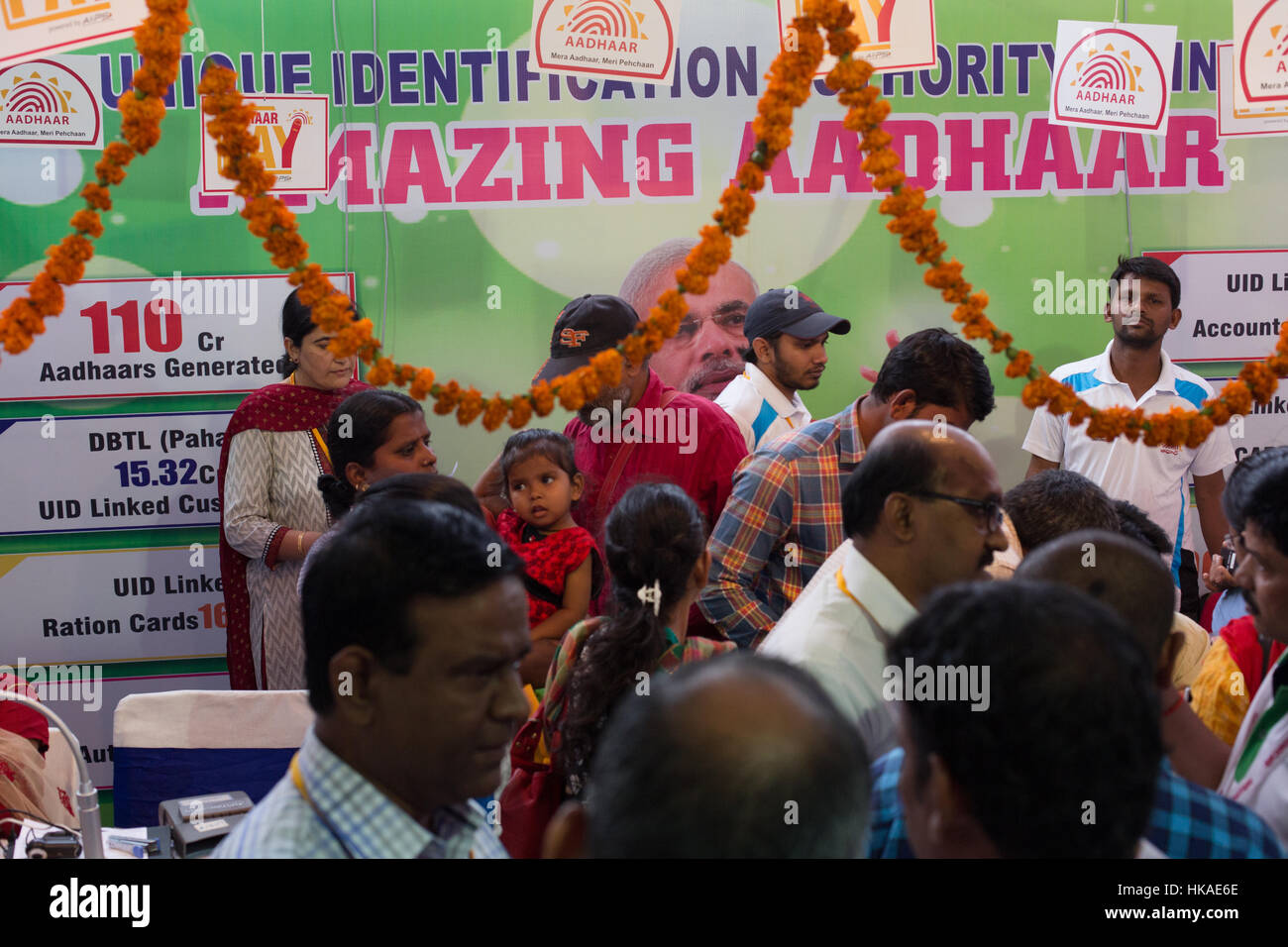 HYDERABAD, INDIA - JANUARY 19,2017 Visitors at Digi Dhan Mela at People's Plaza in Hyderabad Stock Photo