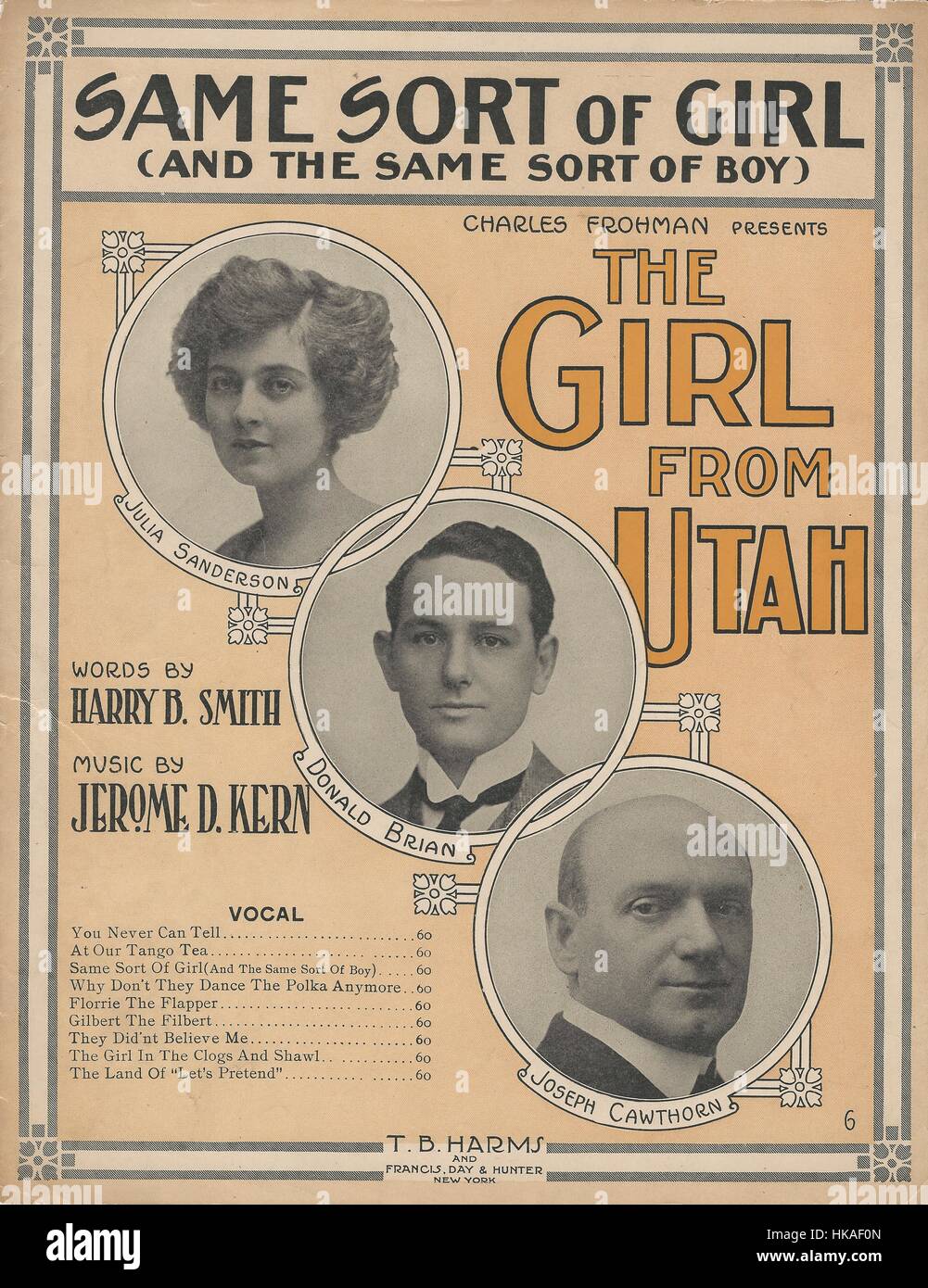 "The Girl from Utah" 1914 Musical Sheet Music Cover Stock Photo Alamy
