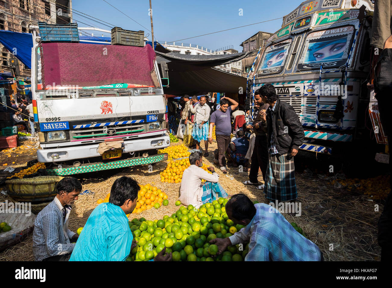 India, West Bengal, Kolkata, fruit market Stock Photo Alamy