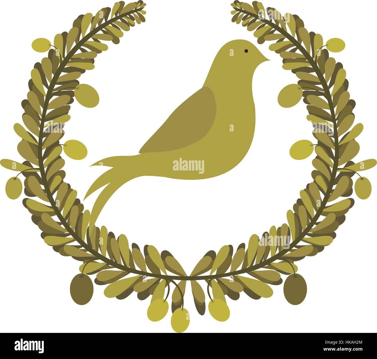 arch of leaves with pigeon with olive branch Stock Vector Image & Art ...