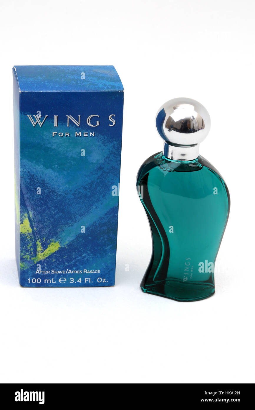 Bottle Of Wings Aftershave And Box Stock Photo