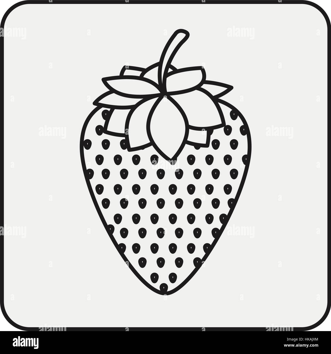 monochrome contour square with strawberry fruit Stock Vector Image ...