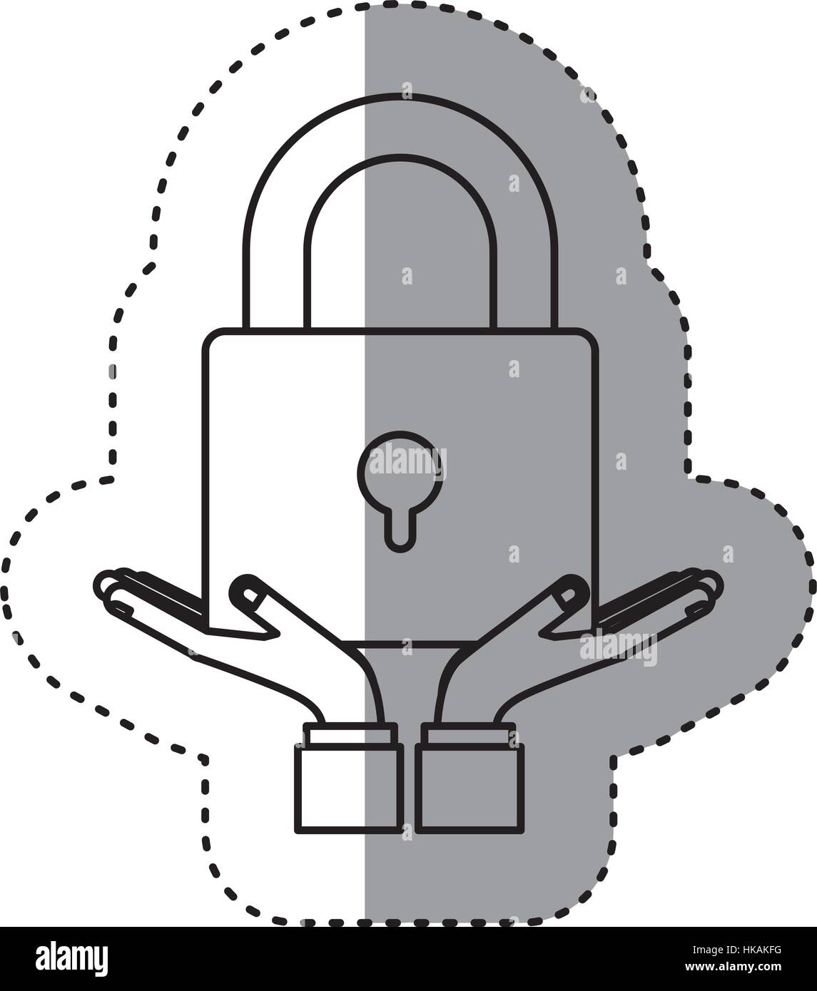 sticker contour with closed padlock Stock Vector Image & Art - Alamy