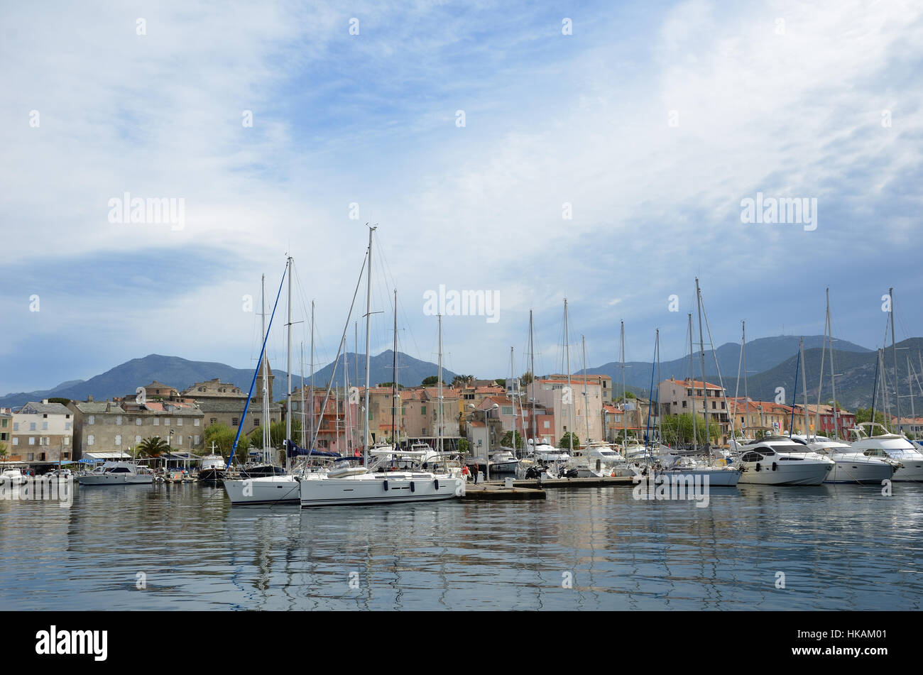 Saint-Florent is a fishing port located near the gulf of the same name. Today, it is a popular summer vacation spot for many tourists for one of the m Stock Photo