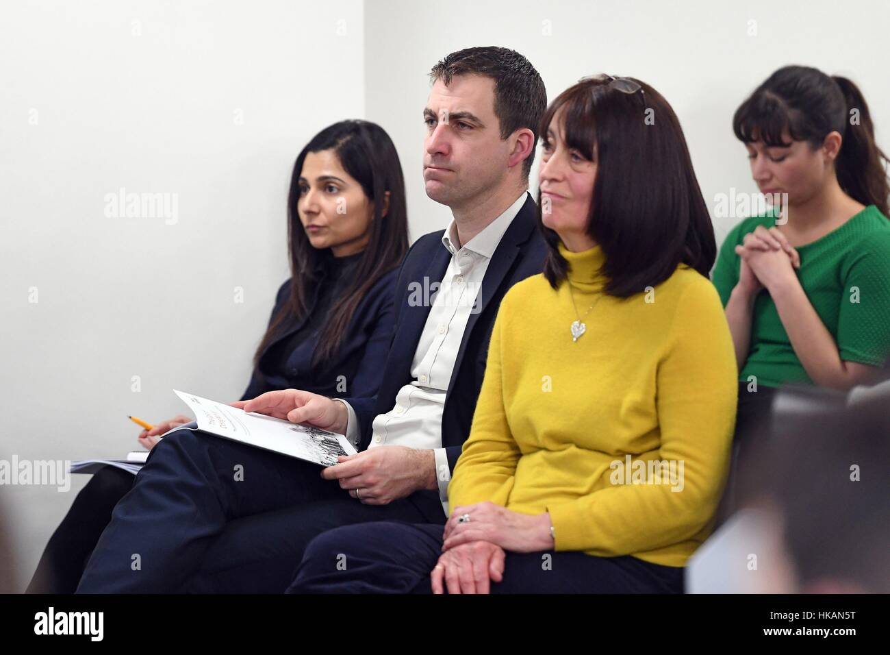 Brendan Cox at the launch of a new bipartisan report titled The Cost of Doing Nothing, co-authored by the late Jo Cox MP, at the Policy Exchange in Westminster, London. Stock Photo