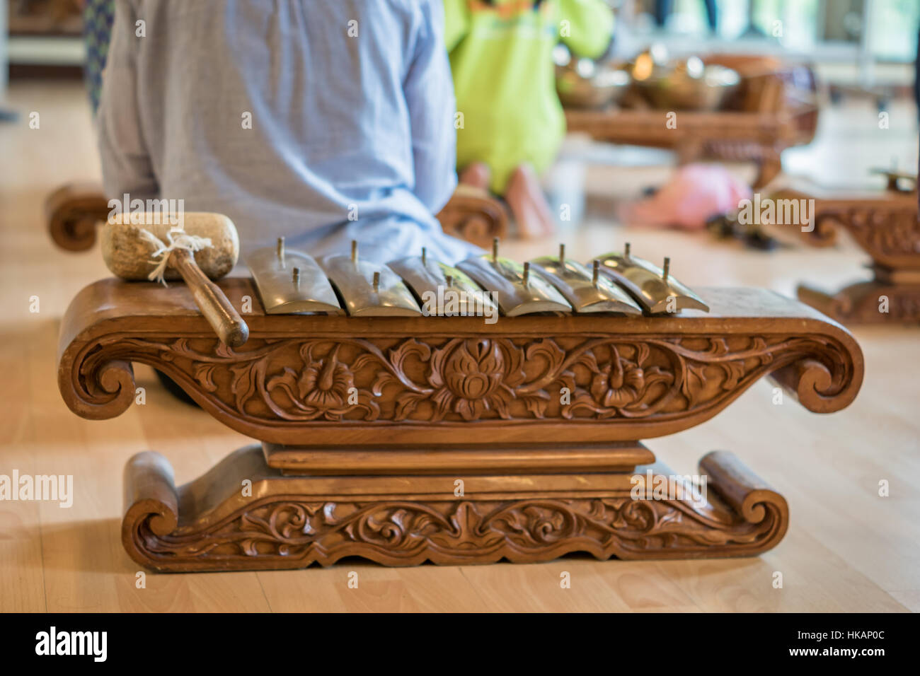 Type of Saron, a gamelan music instrument. Gamelan is traditional music in Bali and Java, Indonesia. Stock Photo