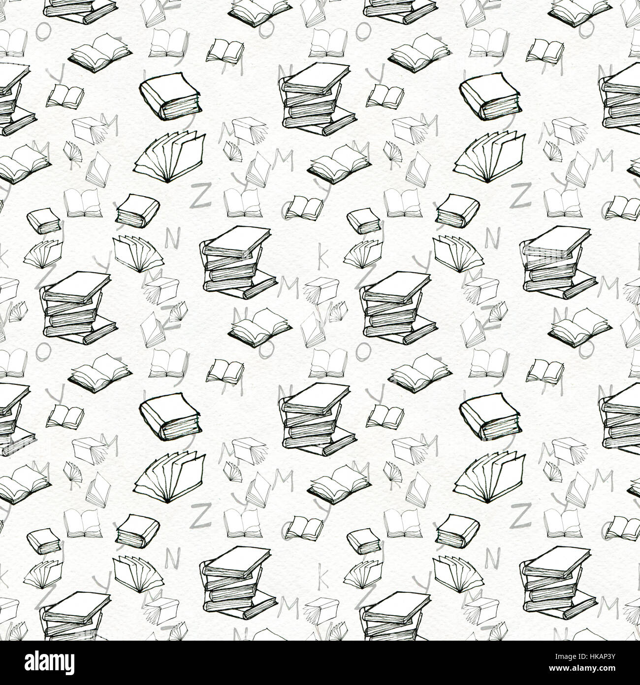 Books Seem Less Pattern Seamless pattern with books Stock Photo - Alamy