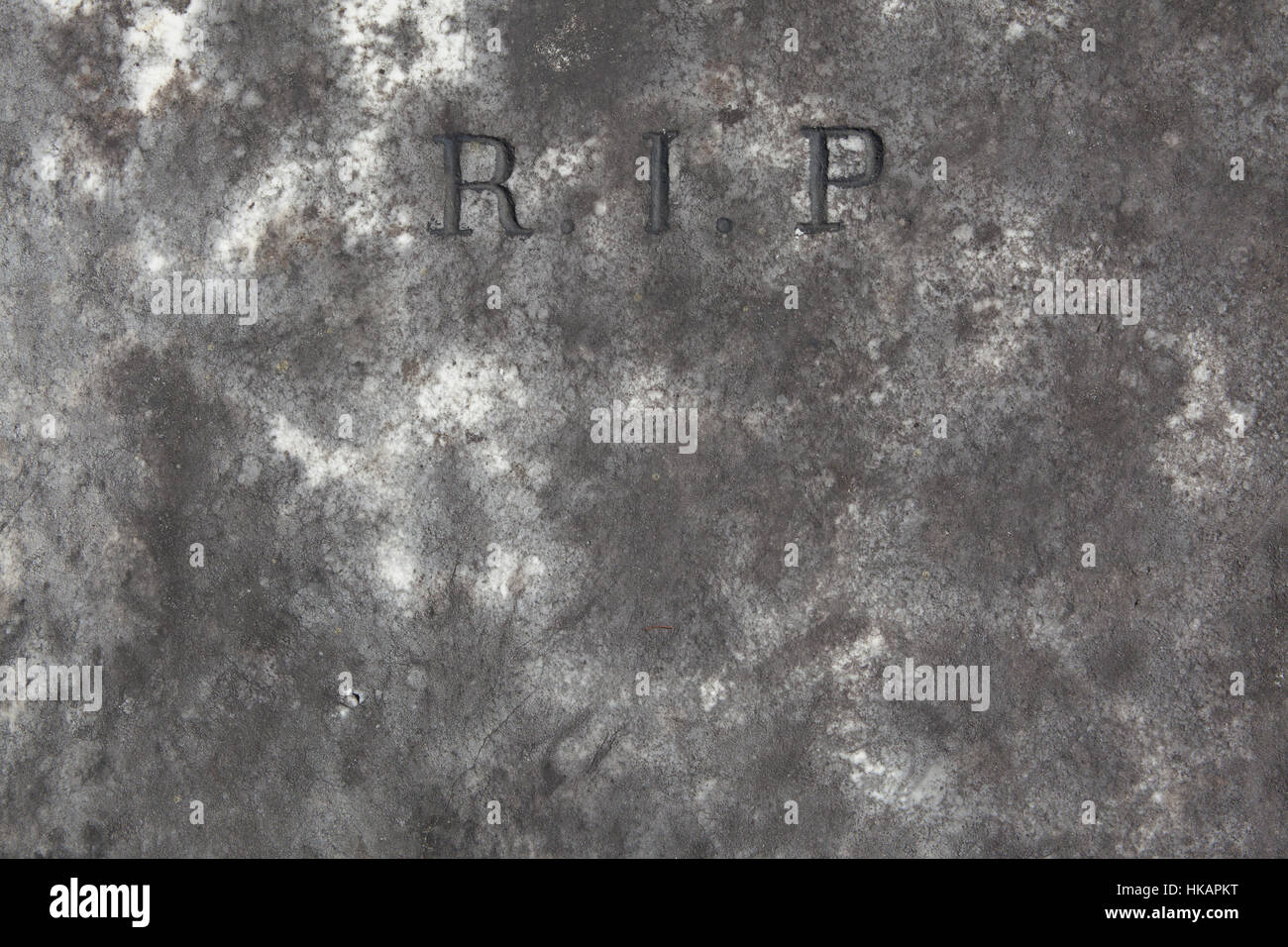 RIP. Rest in peace. Traditional inscription on the grave. Stock Photo