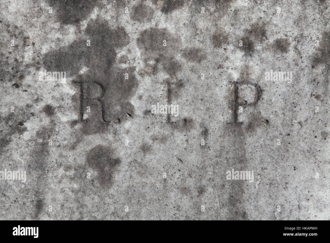 RIP. Rest in peace. Traditional inscription on the grave. Stock Photo