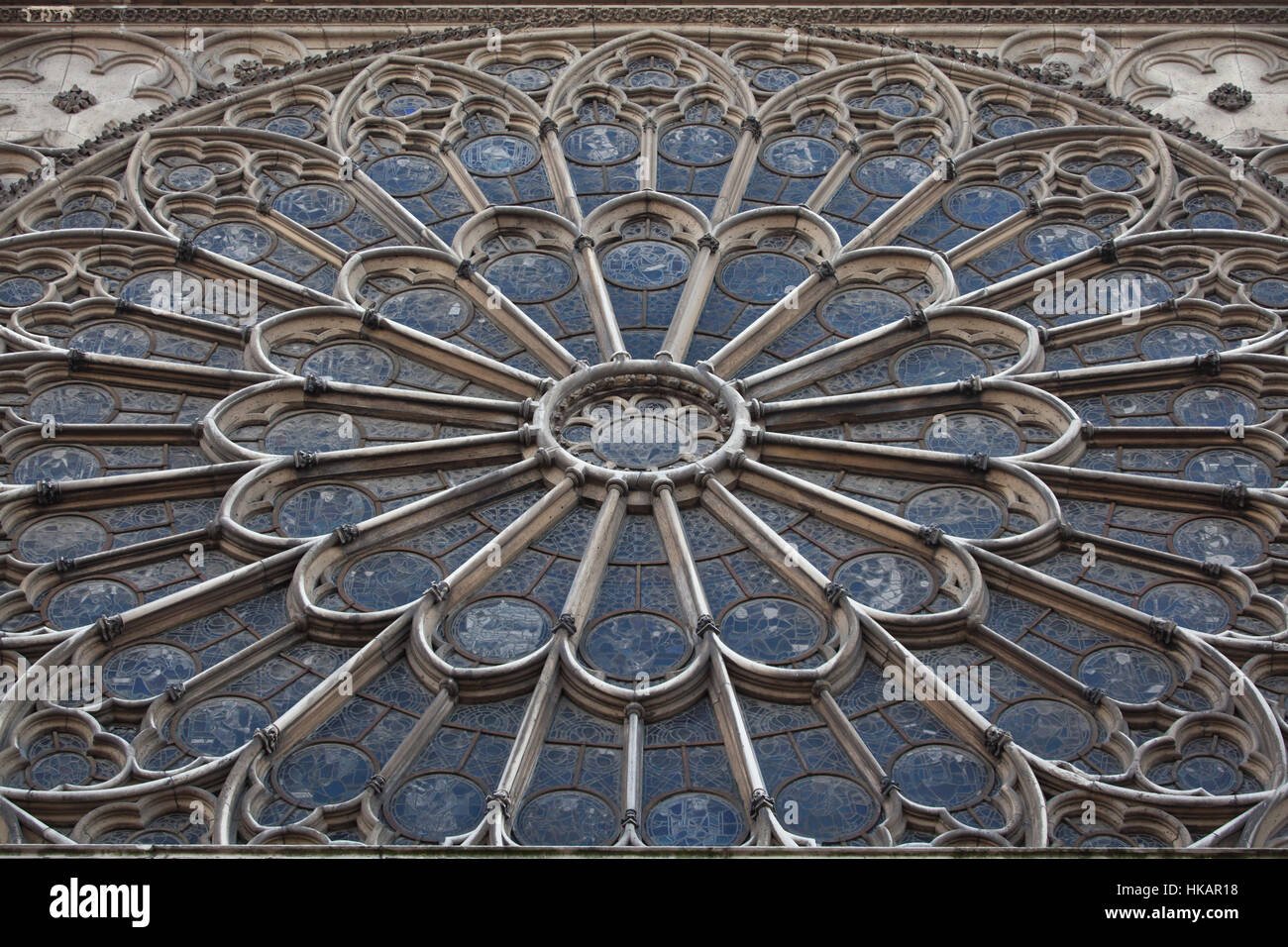 North rose window of the NotreDame Cathedral (NotreDame de Paris) in Paris, France Stock Photo