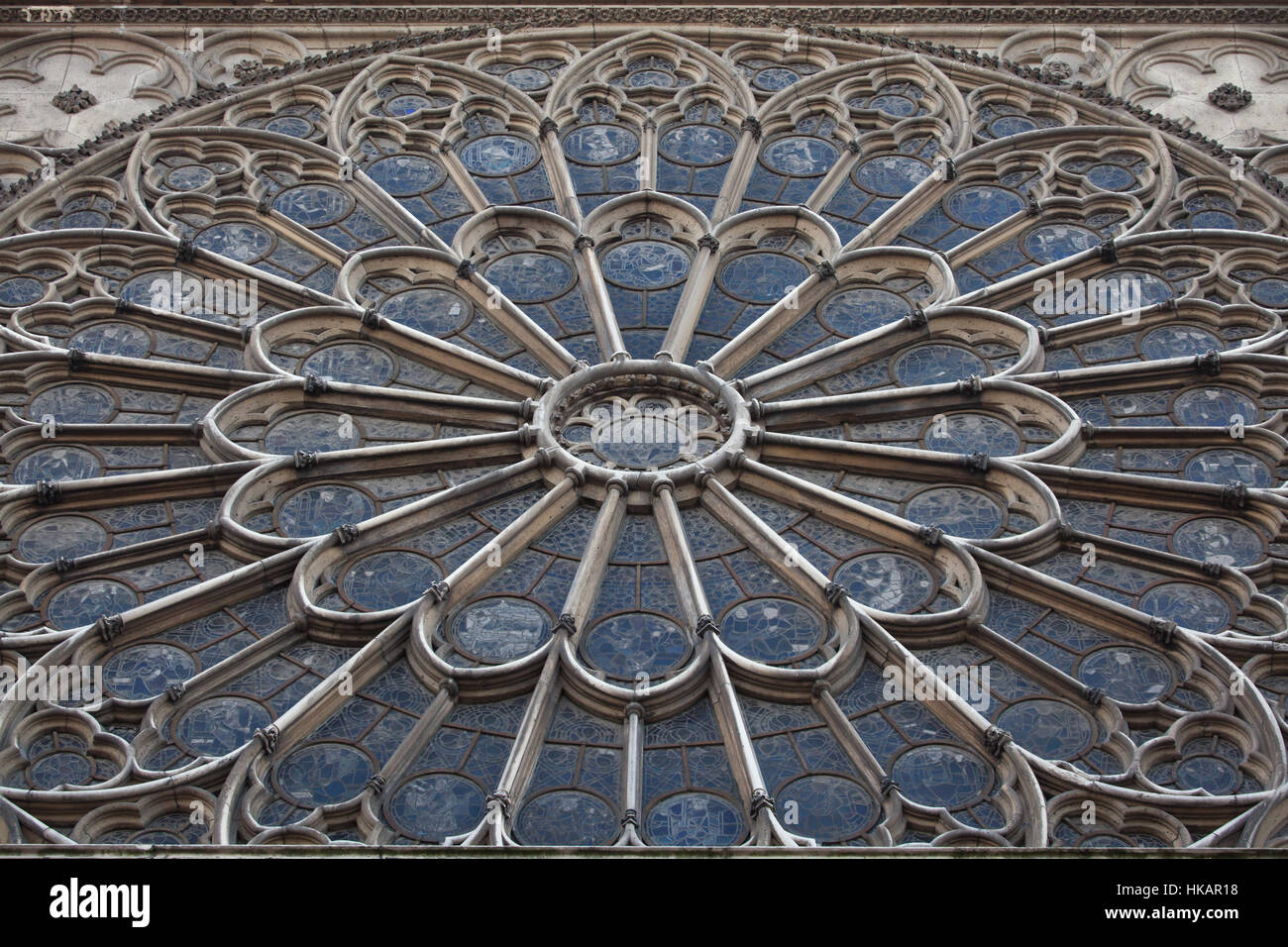 North rose window of the Notre-Dame Cathedral (Notre-Dame de Paris) in Paris, France. Stock Photo