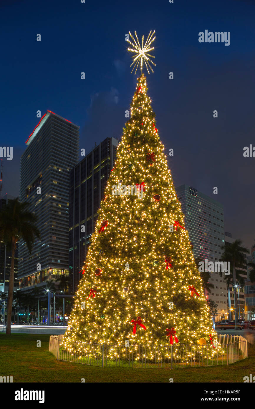 CHRISTMAS TREE BAYFRONT PARK DOWNTOWN MIAMI FLORIDA USA Stock Photo Alamy