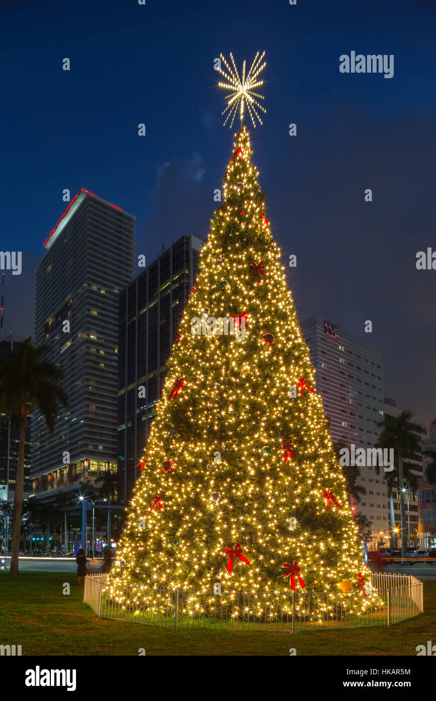 CHRISTMAS TREE BAYFRONT PARK DOWNTOWN MIAMI FLORIDA USA Stock Photo Alamy