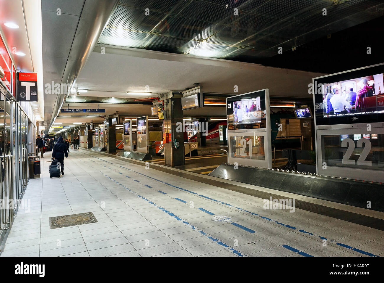 Naples, Italy January 15, 2017 Naples Garibaldi train station, dock