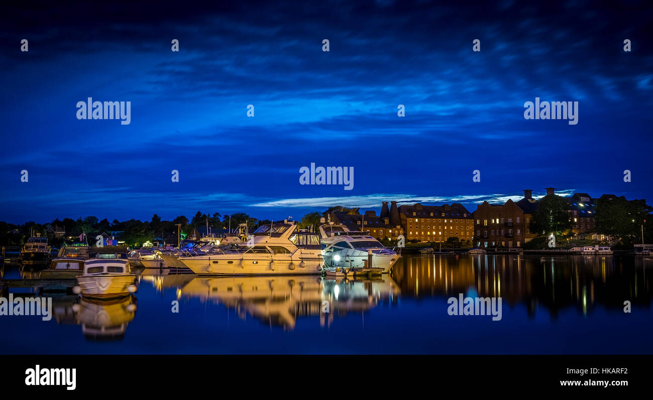 Oulton Broad At Dusk Stock Photo