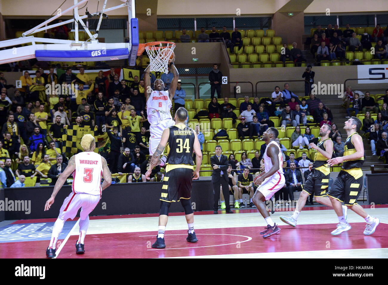 Monaco. 26th Jan, 2017. basketball europa champions league .AS Monaco -  Aris Salonique (80-66) Credit: Philippe Lombard/Pacific Press/Alamy Live  News Stock Photo - Alamy