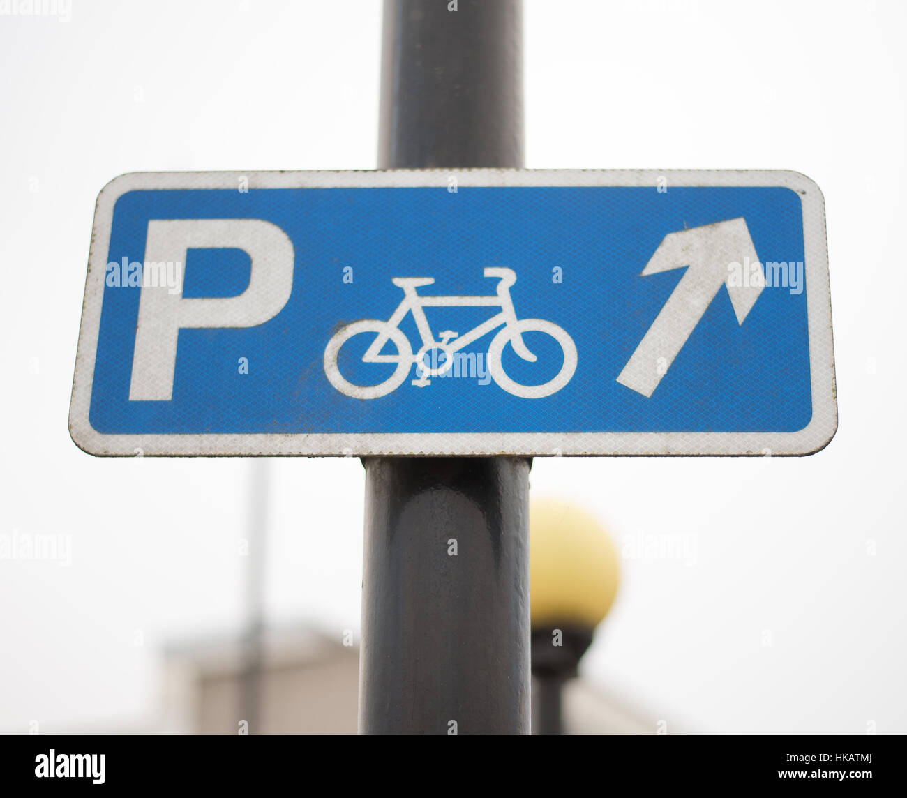 Bike Parking sign, UK urban road sign Stock Photo - Alamy