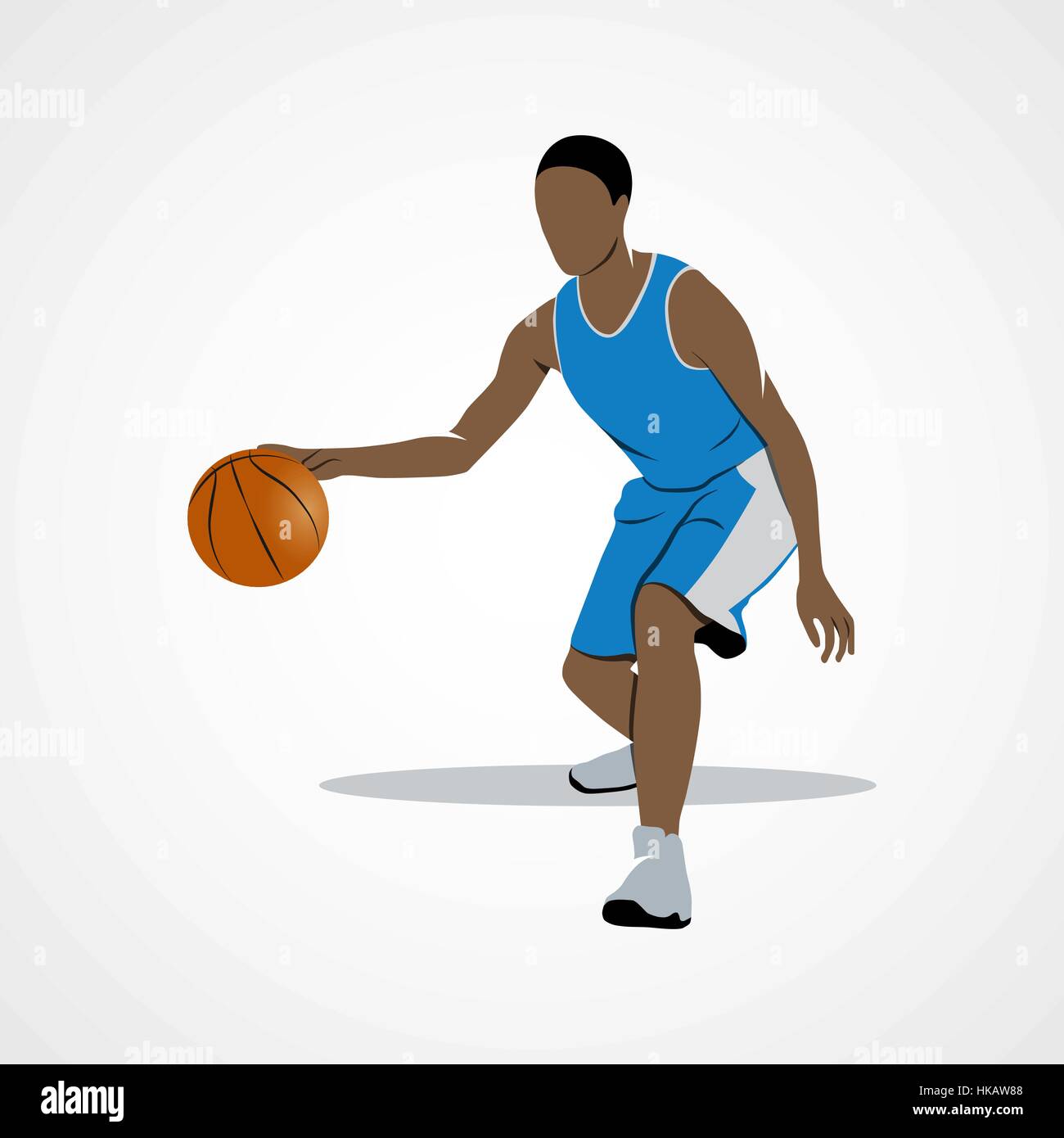 Abstract basketball player dribbling with ball on a white background. Photo  illustration Stock Vector Image & Art - Alamy