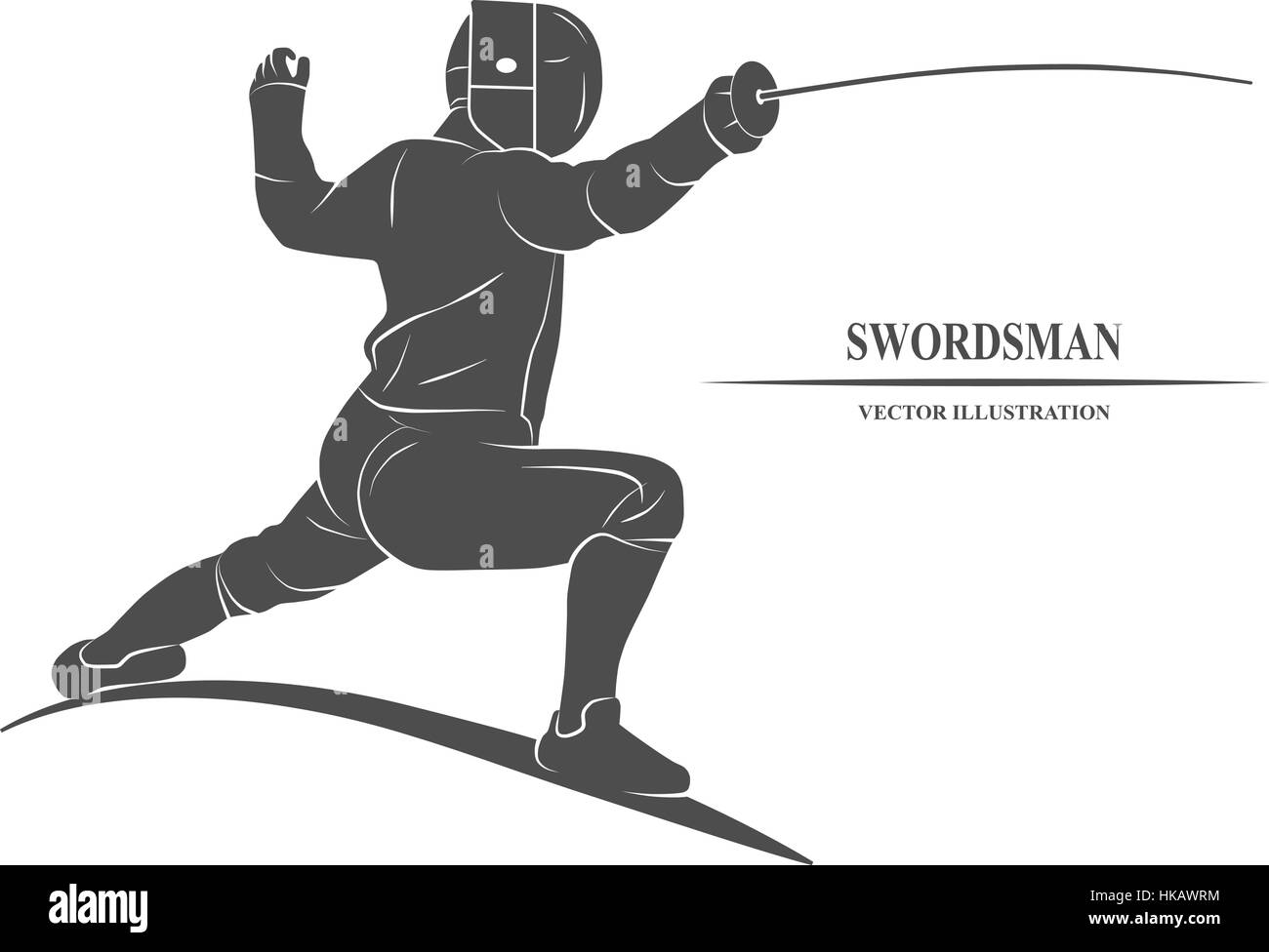 Icon fencer with a sword. Vector illustration. Stock Vector