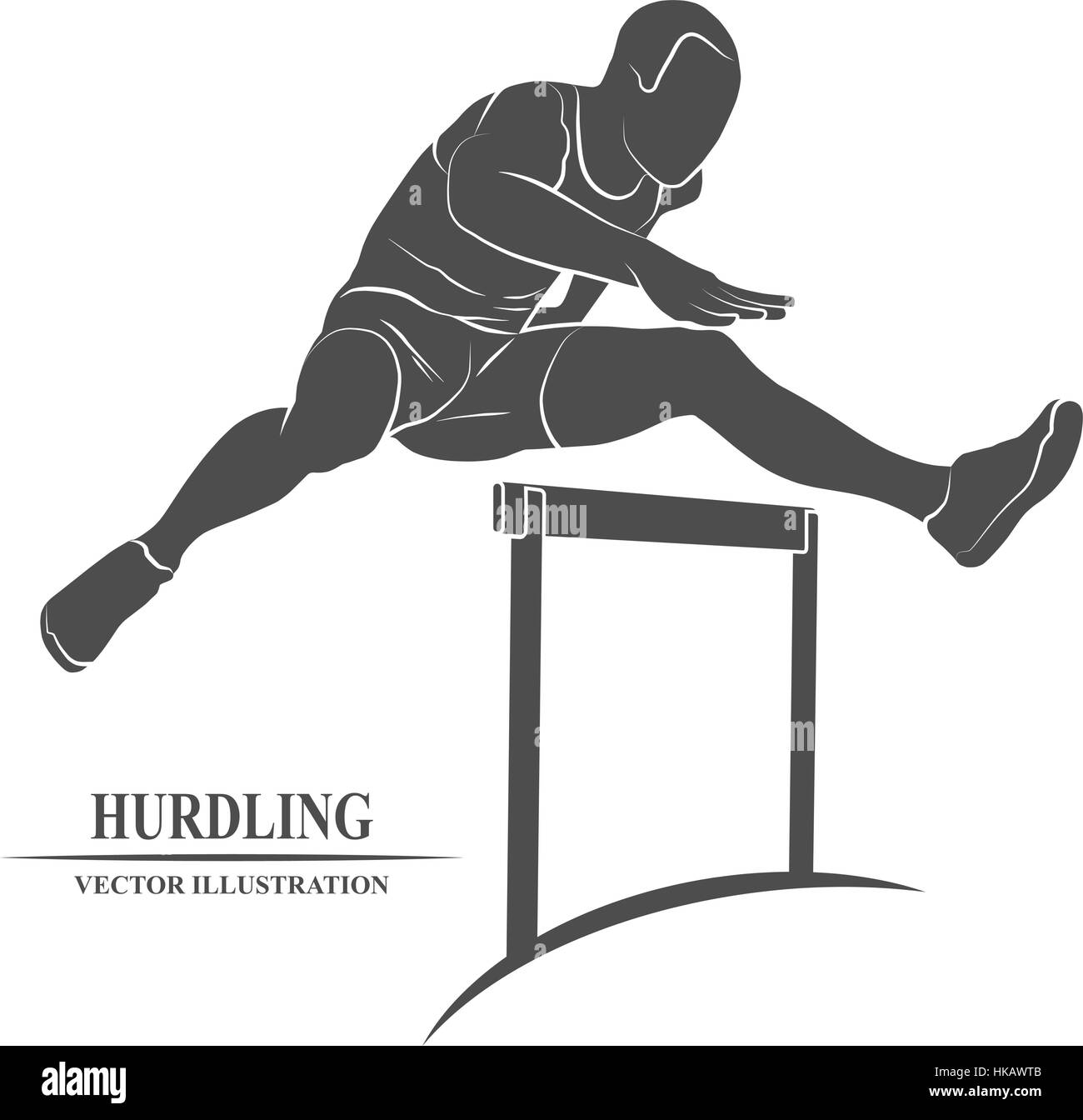 Man jumping over hurdles icon. Vector illustration. Stock Vector