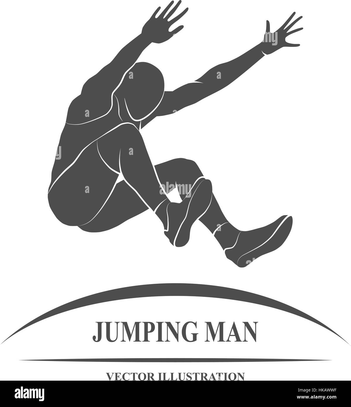 The athlete jumps in length. Vector illustration Stock Vector