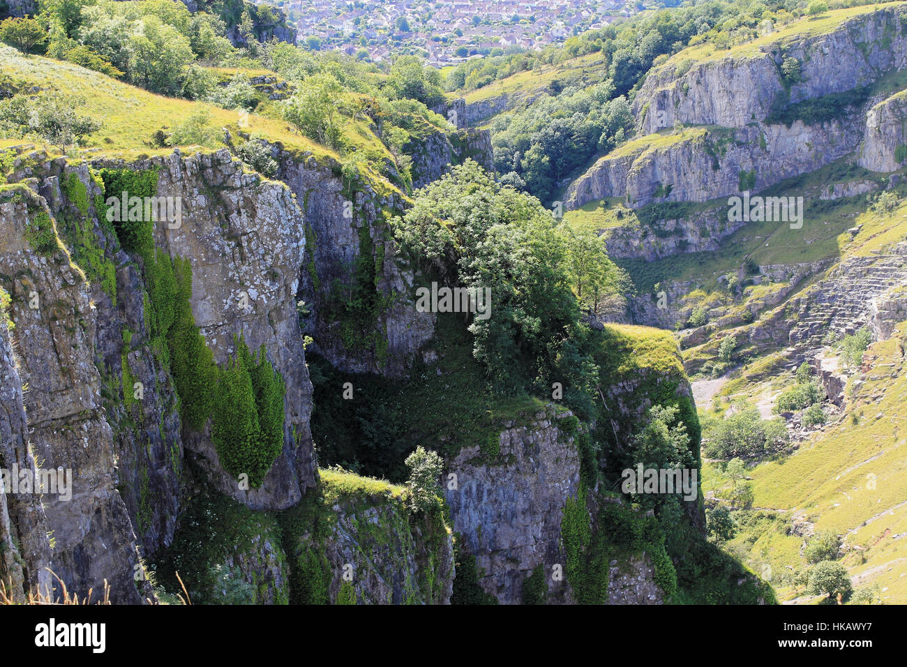 Top of Mendip Hill in Cheddar Gorge, Somerset, England Stock Photo