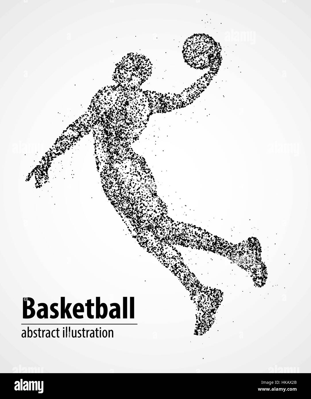 Abstract basketball player in jump from the black circles. Vector  illustration Stock Vector Image & Art - Alamy
