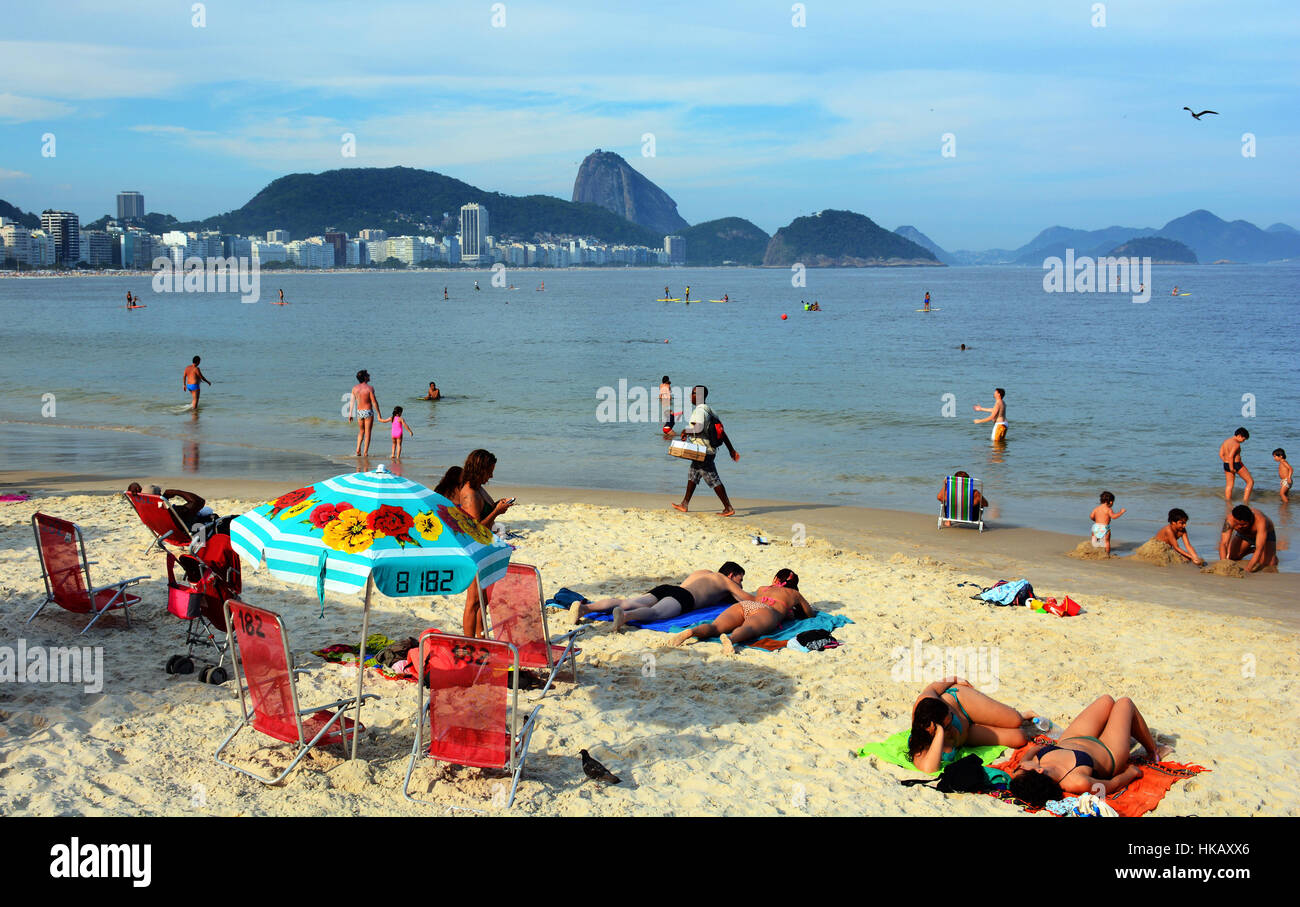 Copacabana  beach Rio de Janeiro Brazil Stock Photo