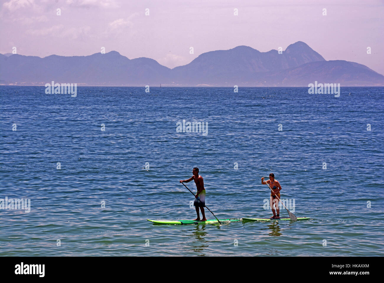 surf paddle Copacabana Rio de Janeiro Brazil Stock Photo