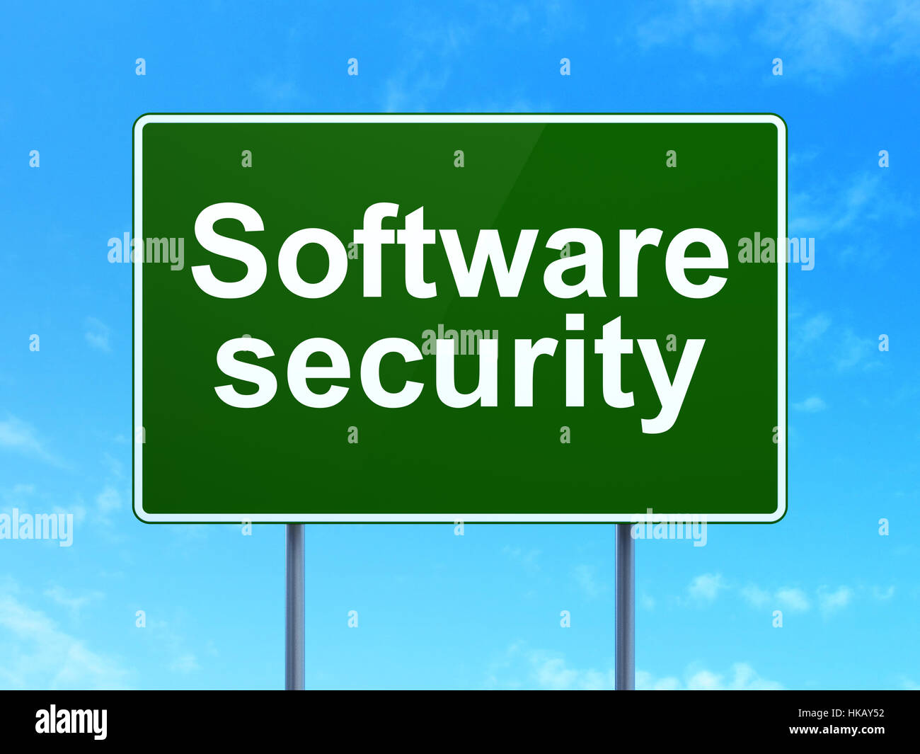 Software Image Signs Protection concept: Software Security on road sign background Stock ...