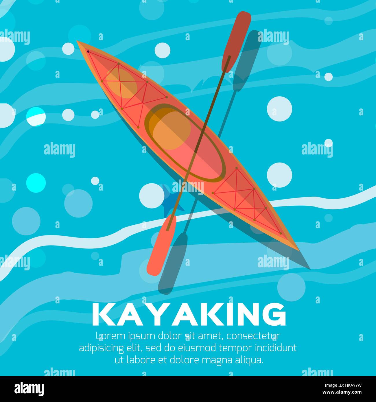 Kayak and paddle. Vector illustration of Outdoor activities elements