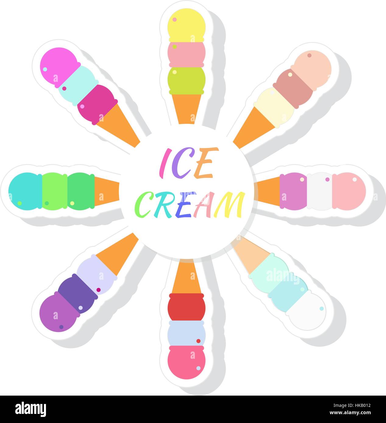 Ice creams collection vector illustration Stock Vector