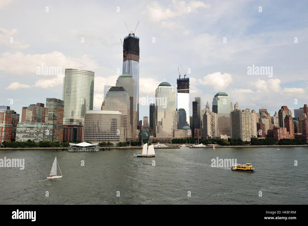 Biulding skyscrapers in Manhattan Island Stock Photo