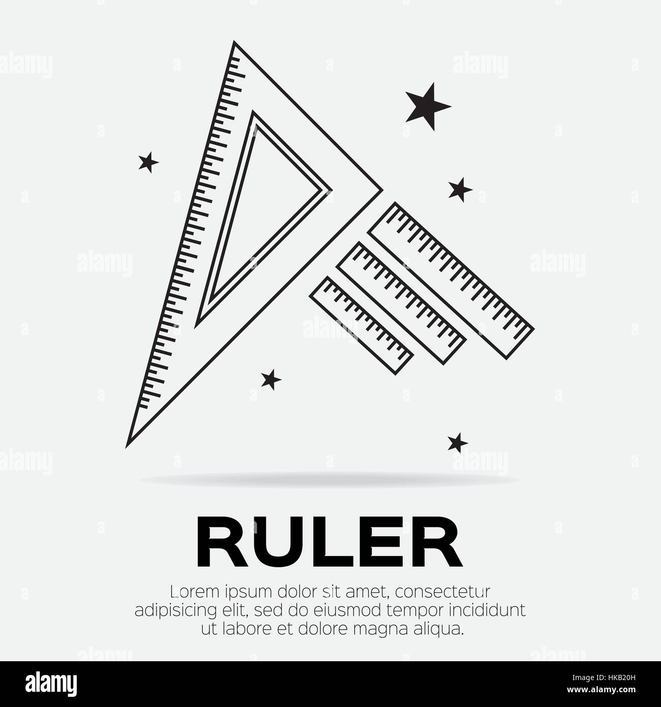 Ruler icon. Ruler symbol. Office Supply Objects. Flat Vector ...