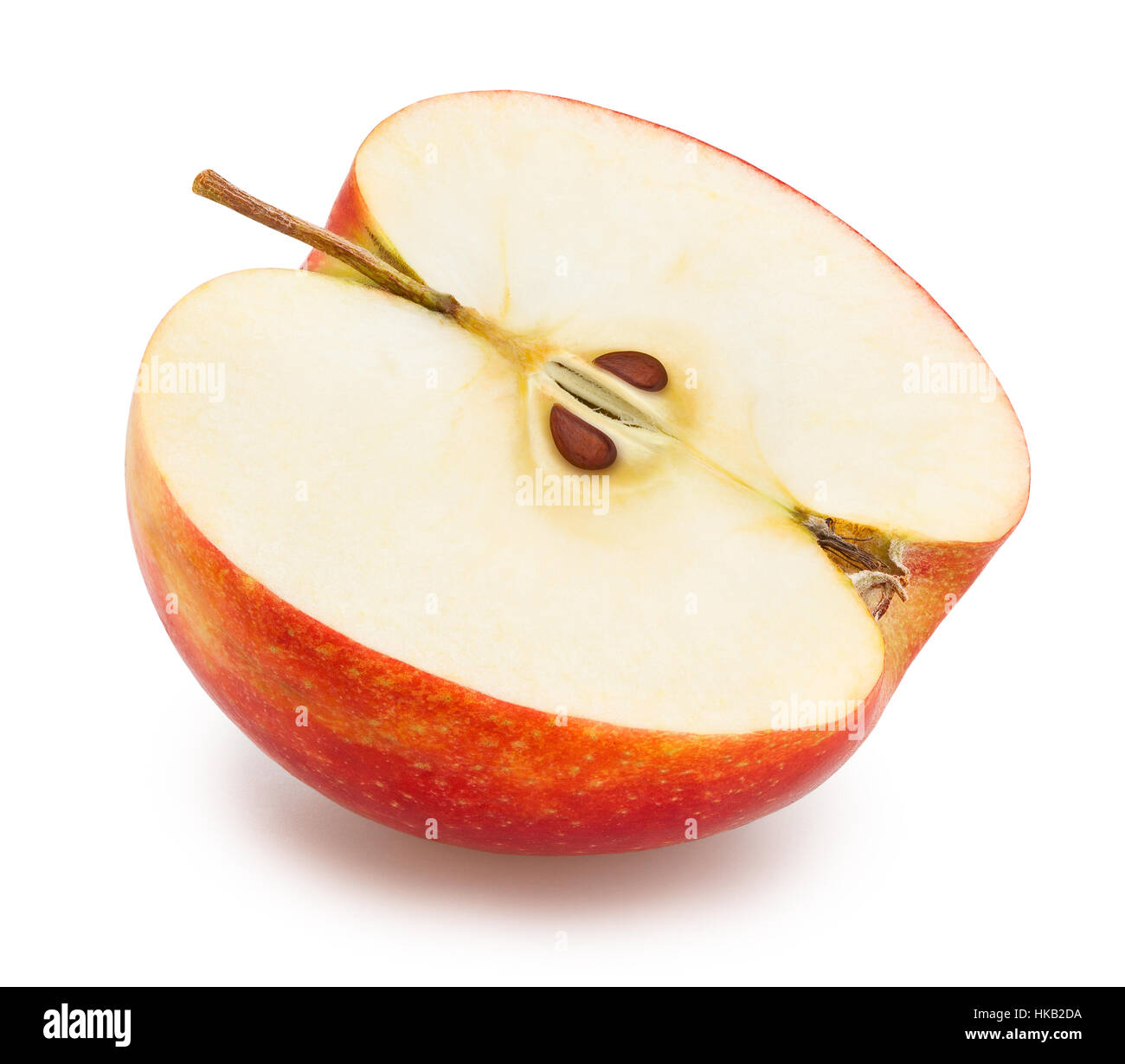 sliced red apple isolated Stock Photo