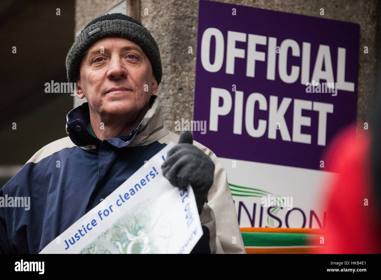 London, UK. 26th January, 2017. Sandy Nicoll, SOAS UNISON branch